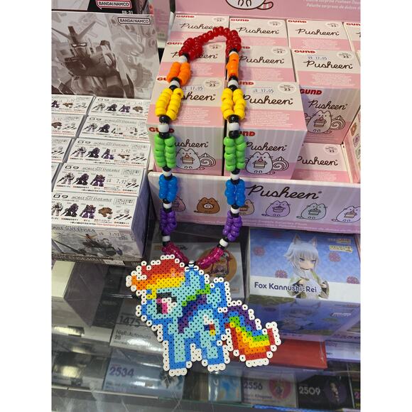 My Little Pony Rainbow Dash Double Sided Kandi Perler Necklace - Picture 2 of 7